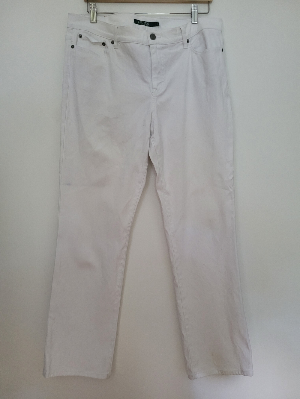 Ralph Lauren Women's White Straight-Leg Jeans - Picture 2 of 8